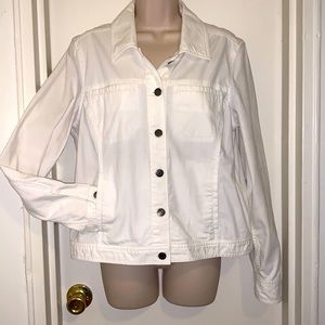 Croft & Barrow White Jean Jacket, Size 12